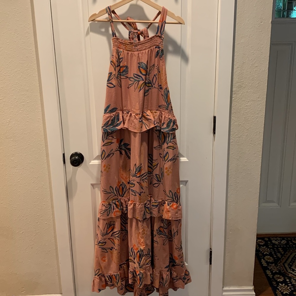 Free People Anita ruffle dress in desert rose